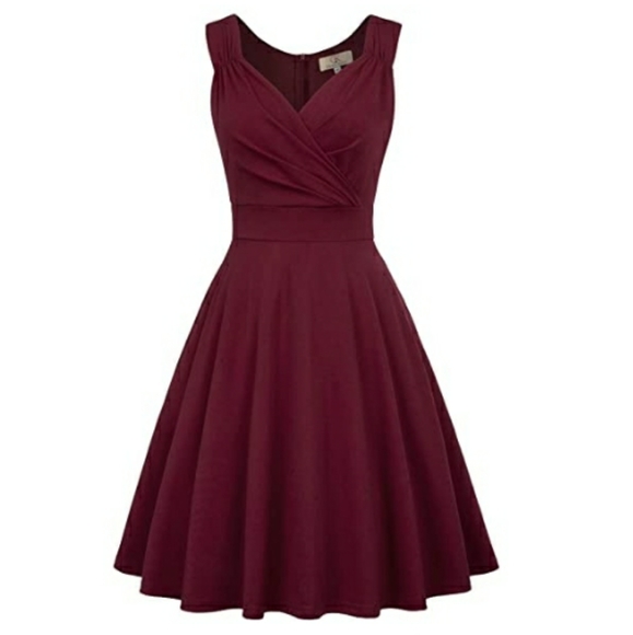 Poshology 19 Dresses & Skirts - Women's 50s 60s Vintage Sleeveless V-Neck Dress
